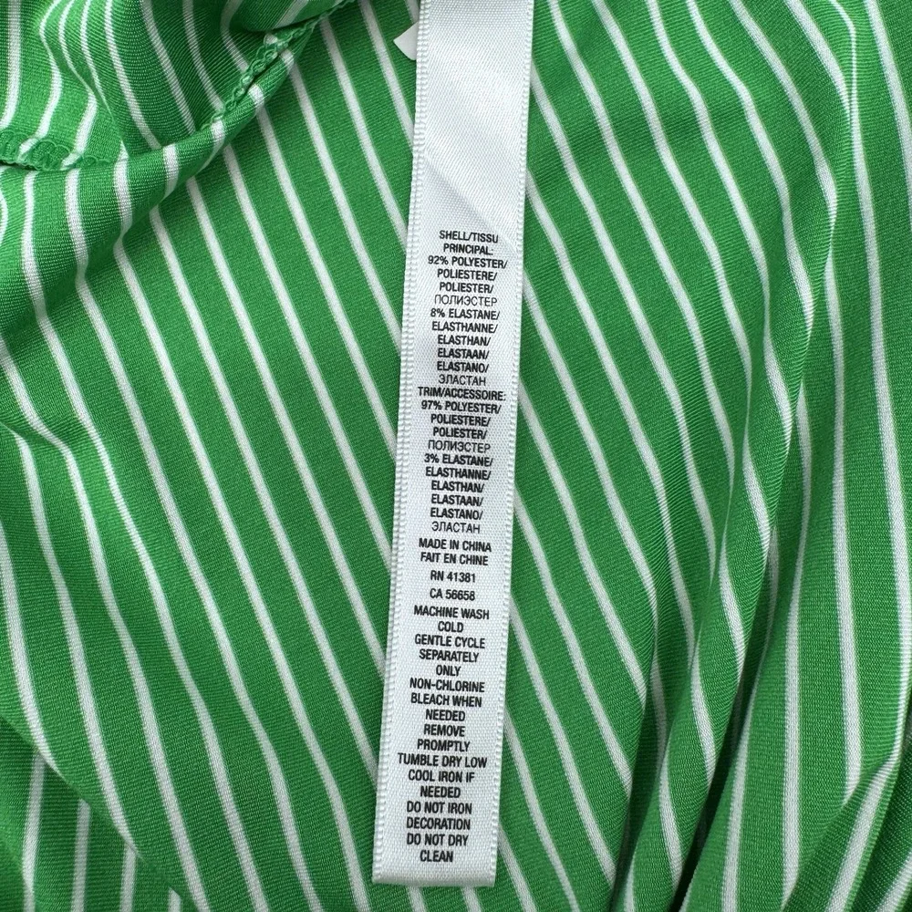 RLX Ralph Lauren Golf Polo Shirt Mens XXL Green White Striped Wicking Pink Logo